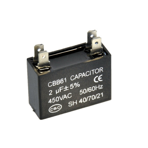 Конденсатор CBB61 2 мкФ 450 V прямокутний, Jyul Конденсатор CBB61 2 мкФ 450 V прямокутний, Jyul