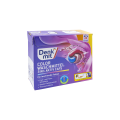 Капсулы для стирки DenkMit Aktiv Color 3в1 (для цветного белья), 22 штуки по 27 г