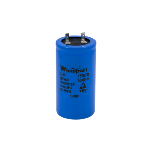 Конденсатор CD60  150 мкФ, 330 В, Whicepart (пусковой, клеммы) Конденсатор CD60  150 мкФ, 330 В, Whicepart (пусковой, клеммы)