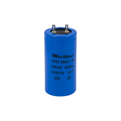 Конденсатор CD60  500 мкФ, 330 В, Whicepart (пусковой, клеммы) Конденсатор CD60  500 мкФ, 330 В, Whicepart (пусковой, клеммы)
