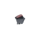 Кнопка сетевая одинарная 40329R 22х28 мм 4 контакта 16А (2-позиционная) со светодиодом и пыльником