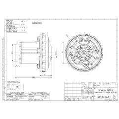 Двигун Domel 467.3.404-2 для пилососа Zelmer, Bosch, 1450 Вт, D131 мм, H128 мм 2