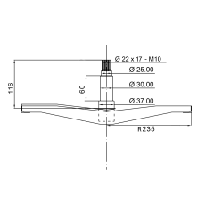Хрестовина для пральної машини LG 4434ER1002H, COD.722, d=25/30/37 мм 2
