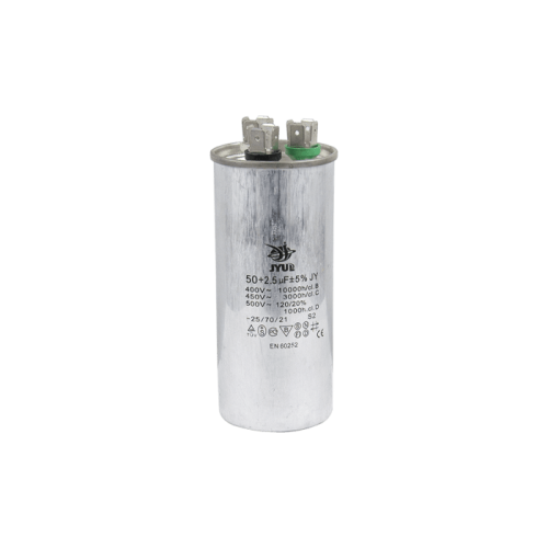 Конденсатор CBB65  50+2.5 мкФ, 450 В, Jyul (металлический корпус, клеммы)