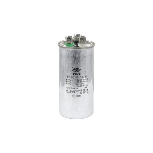 Конденсатор CBB65 55+6 мкФ, 450 В, Jyul (металевий корпус, клеми) Конденсатор CBB65 55+6 мкФ, 450 В, Jyul (металевий корпус, клеми)