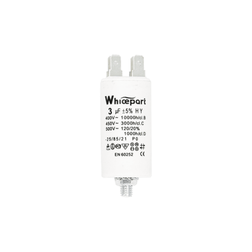 Конденсатор CBB60-E 3 мкФ, 450 В, Whicepart (клеми + болт) Конденсатор CBB60-E 3 мкФ, 450 В, Whicepart (клеми + болт)
