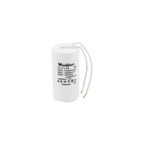 Конденсатор CBB60-K  25 мкФ, 450 В, Whicepart (провод) Конденсатор CBB60-K  25 мкФ, 450 В, Whicepart (провод)