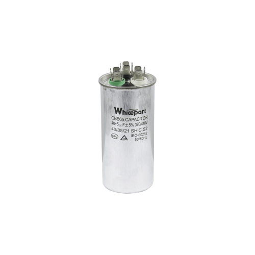 Конденсатор CBB65 40+5 мкФ, 440 В, Whicepart (металевий корпус, клеми) Конденсатор CBB65 40+5 мкФ, 440 В, Whicepart (металевий корпус, клеми)