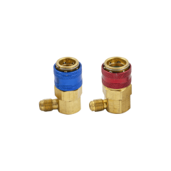 Комплект быстросъемных муфт QC-12A для заправки автокондиционеров (R-134a, 1/4", угловые)