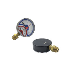 Термоманометр для котла радиальный Icma 91258AD06120, 0-6 бар, 0-120°C, 1/2", Ø80 мм