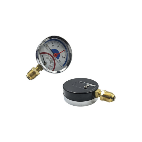 Термоманометр для котла радіальний SD Plus SD17210B, 0-10 бар, 0-120°C, 1/2", Ø80 мм Термоманометр для котла радіальний SD Plus SD17210B, 0-10 бар, 0-120°C, 1/2", Ø80 мм