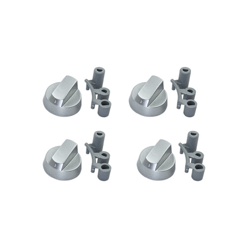 Комплект ручек для духовки и плиты универсальные, d=42 мм (3 вала, серебро, 4 шт.) Комплект ручек для духовки и плиты универсальные, d=42 мм (3 вала, серебро, 4 шт.)