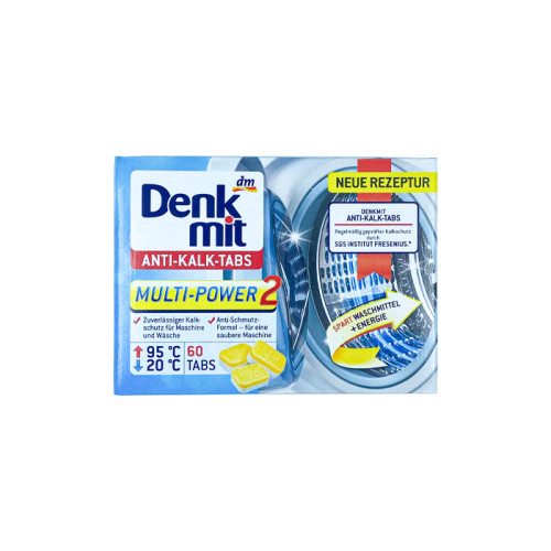 Таблетки для видалення накипу в пральних машинах DenkMit Anti-Kalk-tabs, 60 штук, 960 г Таблетки для видалення накипу в пральних машинах DenkMit Anti-Kalk-tabs, 60 штук, 960 г