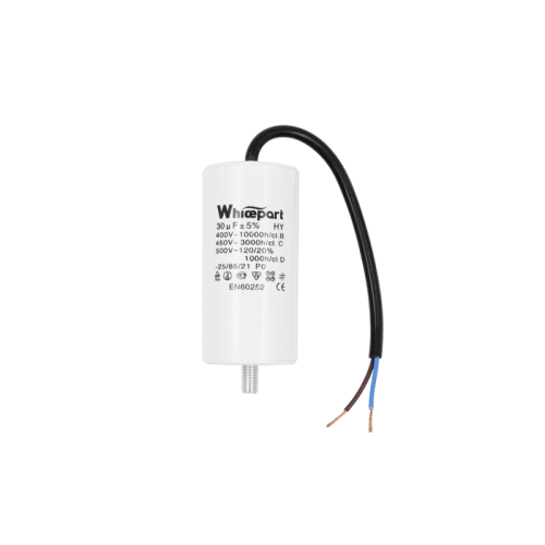 Конденсатор CBB60-G  30 мкФ, 450 В, Whicepart (провод + болт) Конденсатор CBB60-G  30 мкФ, 450 В, Whicepart (провод + болт)