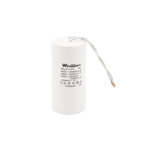 Конденсатор CBB60-K 80 мкФ, 450 В, Whicepart (провід) Конденсатор CBB60-K 80 мкФ, 450 В, Whicepart (провід)