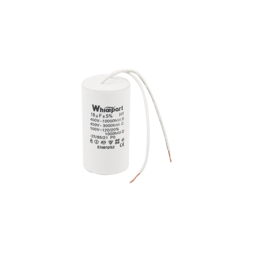 Конденсатор CBB60-K  18 мкФ, 450 В, Whicepart (провод) Конденсатор CBB60-K  18 мкФ, 450 В, Whicepart (провод)