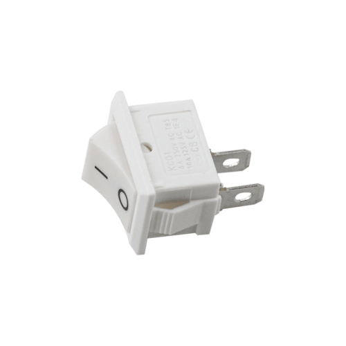 Кнопка мережева одинарна 4030WH 12х19 мм 2 контакти 6A (2-позиційна) Кнопка мережева одинарна 4030WH 12х19 мм 2 контакти 6A (2-позиційна)