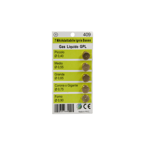 Комплект жиклеров (форсунок) для газовой плиты под баллонный газ 7MA GPL 409 (M7*1.0)