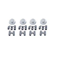 Комплект ручек для духовки и плиты универсальные, d=42 мм (5 валов, серебро, 4 шт.)