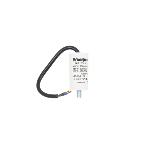 Конденсатор CBB60-G 5 мкФ, 450 В, Whicepart (провід + болт) Конденсатор CBB60-G 5 мкФ, 450 В, Whicepart (провід + болт)