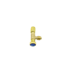 Кран для заправного шланга під фреон R-22, R-410a (1/4"-5/16" SAE, кутовий)