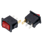 Кнопка сетевая одинарная 40308 12х19 мм 3 контакта 6А со светодиодом