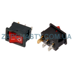 Кнопка сетевая одинарная 40308 12х19 мм 3 контакта 6А со светодиодом 2