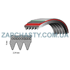Ремінь 1250 PJE4 Hutchinson, Whirlpool 481235818056 (гумовий)