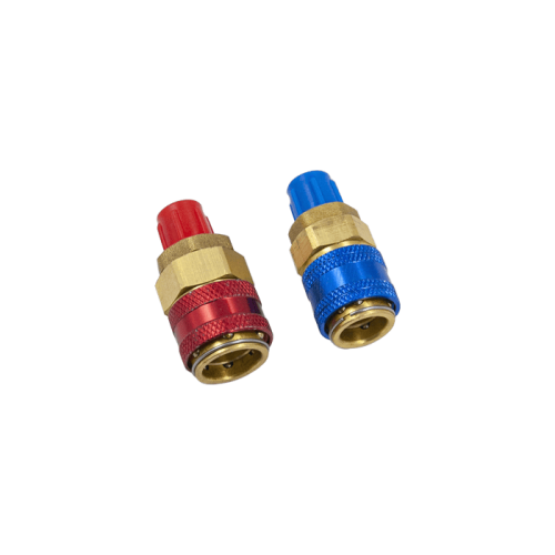 Комплект быстросъемных муфт QC-12 для заправки автокондиционеров (R-134a, 1/4") Комплект быстросъемных муфт QC-12 для заправки автокондиционеров (R-134a, 1/4")