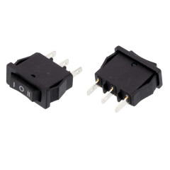 Кнопка сетевая одинарная 40327 6,5х20 мм 3 контакта (3-позиционная)