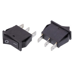 Кнопка сетевая одинарная 40338 10х28 мм 3 контакта 15А (2-позиционная)