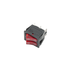 Кнопка сетевая двойная 22*28 мм 6 контактов 16А (2-позиционная)