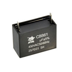 Конденсатор CBB61  1.5 мкФ, 450 В, Jyul (прямоугольный, клеммы)
